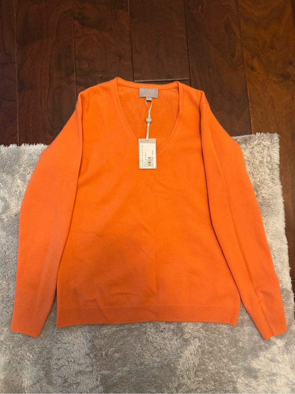 Pure Collection Melon 100% Cashmere V-Neck Sweater
